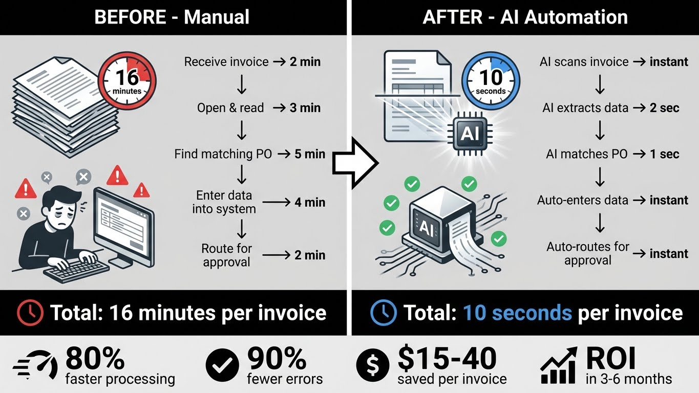 Document processing automation flow - from paper to database